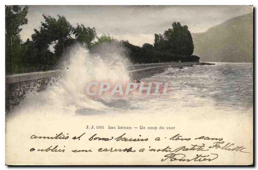 Lago Léman — Um vento forte — J.J. 1931 - Frente