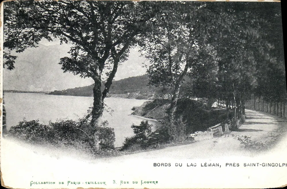 Ufer des Sees Léman, nahe Saint-Gingolph — Collection de Paris-Tailleur, 3 Rue du Louvre - Vorderseite