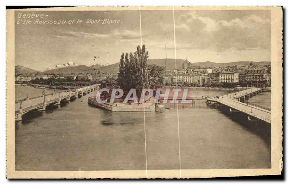 Genève - L'Île Rousseau und der Mont-Blanc — Ternogrevere P. H. 1. - Vorderseite