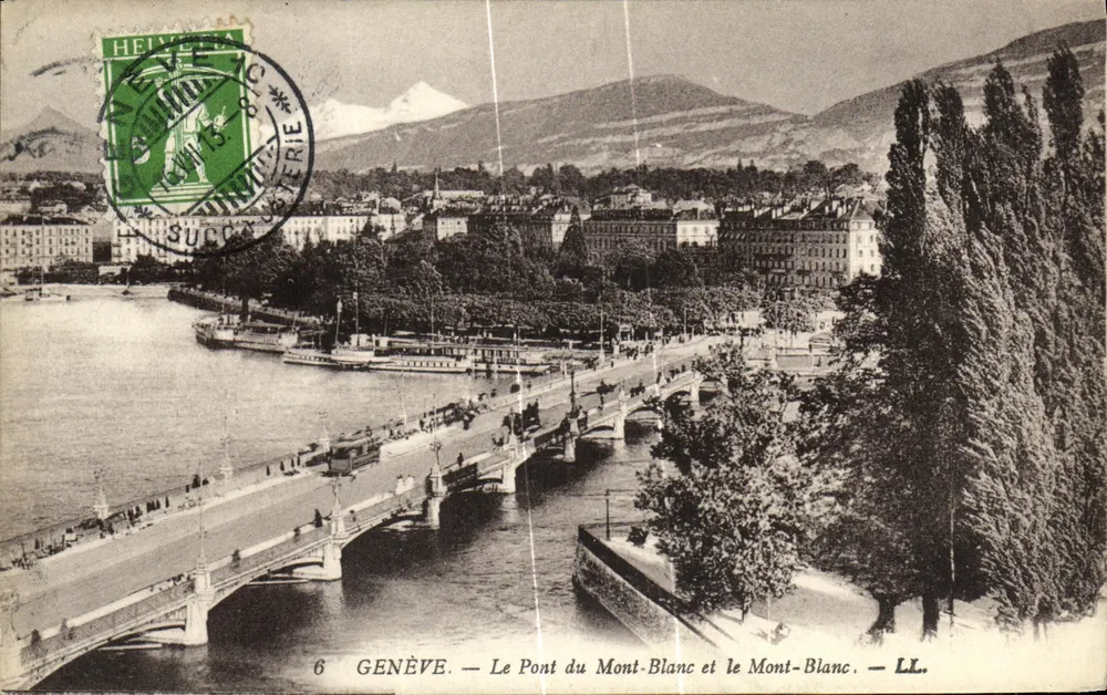 Genève — Le Pont du Mont-Blanc et le Mont-Blanc — LL. - Vorderseite