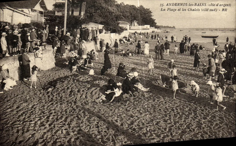 ANDERNOS-les-BAINS (costa de prata) — A Praia e os Chalets (lado sul) — BR - Frente