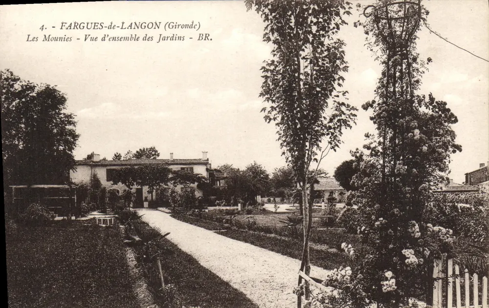 FARGUES-de-LANGON (Gironde) — Les Mounies — Übersicht der Gärten — BR. - Vorderseite