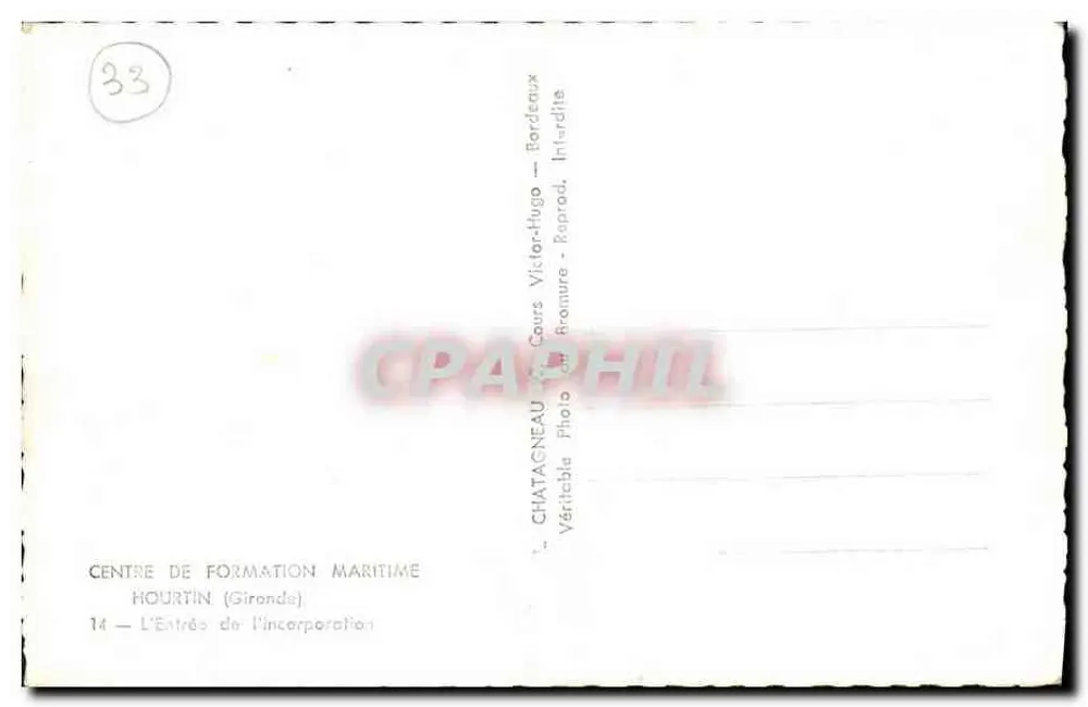 Eingang zum Seefahrt-Trainingzentrum Hourtin — Hourtin (Gironde) — Verlag: Chataigneau - Rückseite