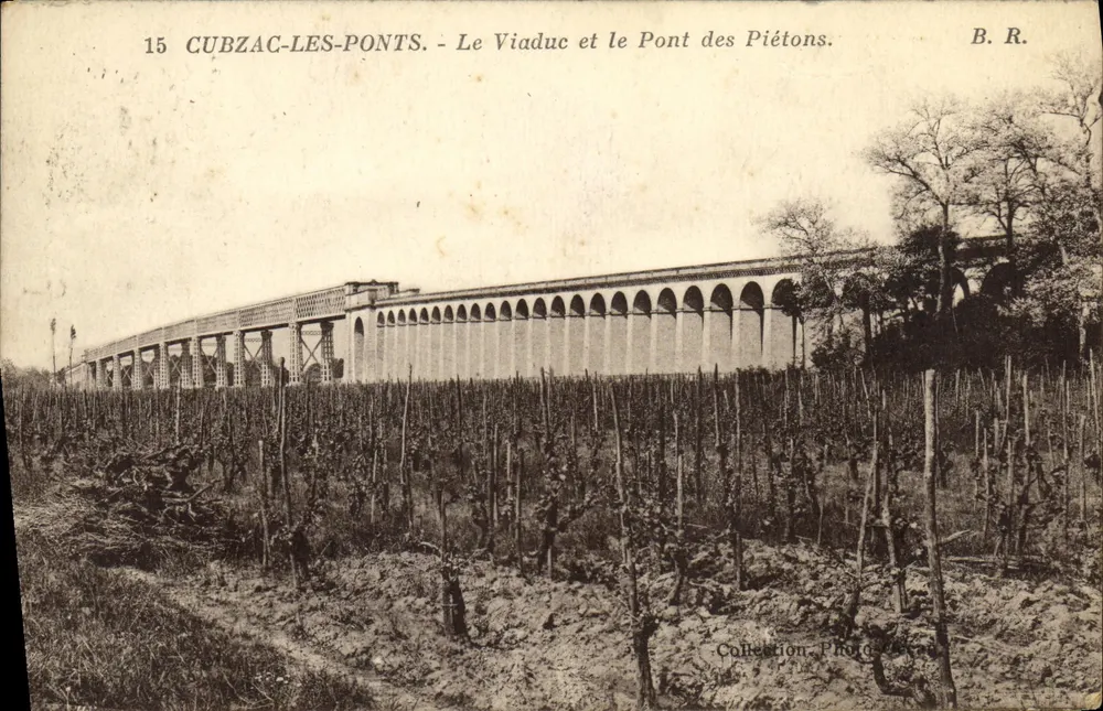Cubzac-les-Ponts — Der Viadukt und die Fußgängerbrücke — B.R. - Vorderseite