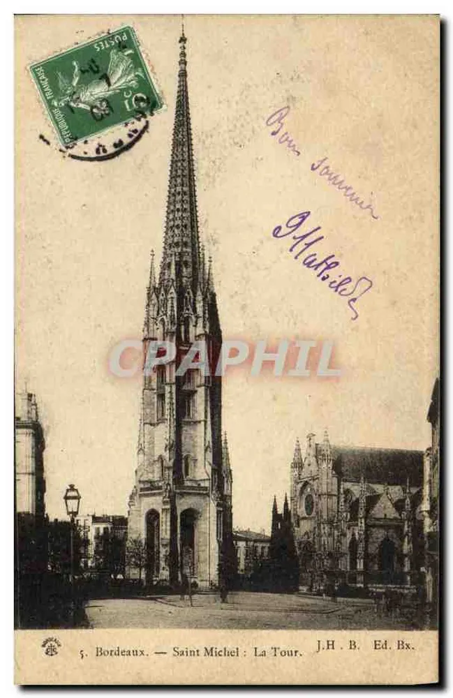 Bordeaux — Saint Michel : A Torre. J.H.B. Ed. Bx. - Frente