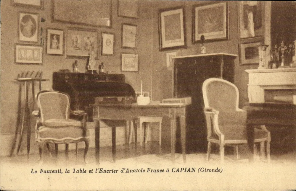 Der Stuhl, der Tisch und das Tintenfass von Anatole France in CAPIAN (Gironde) - Vorderseite