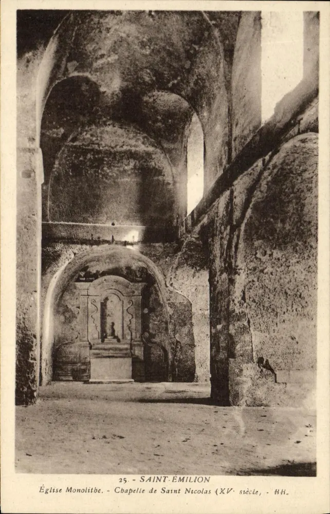 Monolithische Kirche - Kapelle Saint Nicholas (15. Jahrhundert) - Saint-Émilion - Vorderseite