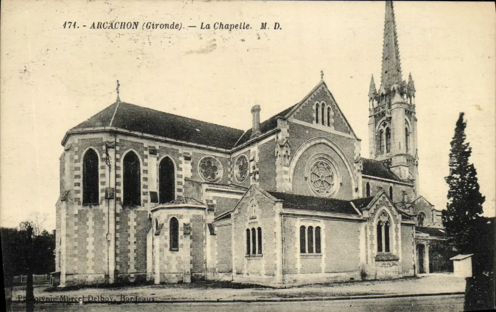 Arcachon (Gironde) — A Capela — Fototipia Marcel Delboy, Bordeaux - Frente