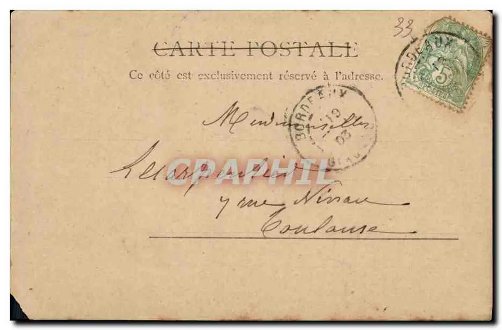 Chiesa di San Seurin — Bordeaux — Editore G. & J. D. (n° 14851) - Verso