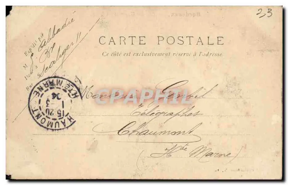 Bordeaux — 49. A Estação Estatal — Editor G. G. Allbadie - Verso