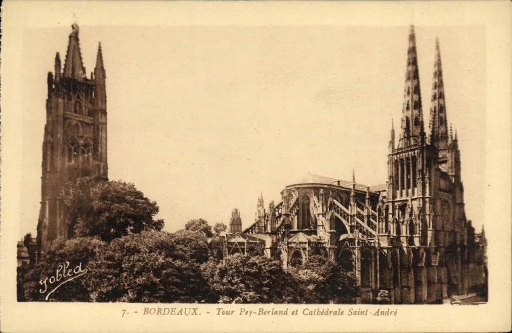 Bordeaux — Tour Pey-Berland und Kathedrale Saint-André — Jobled - Vorderseite