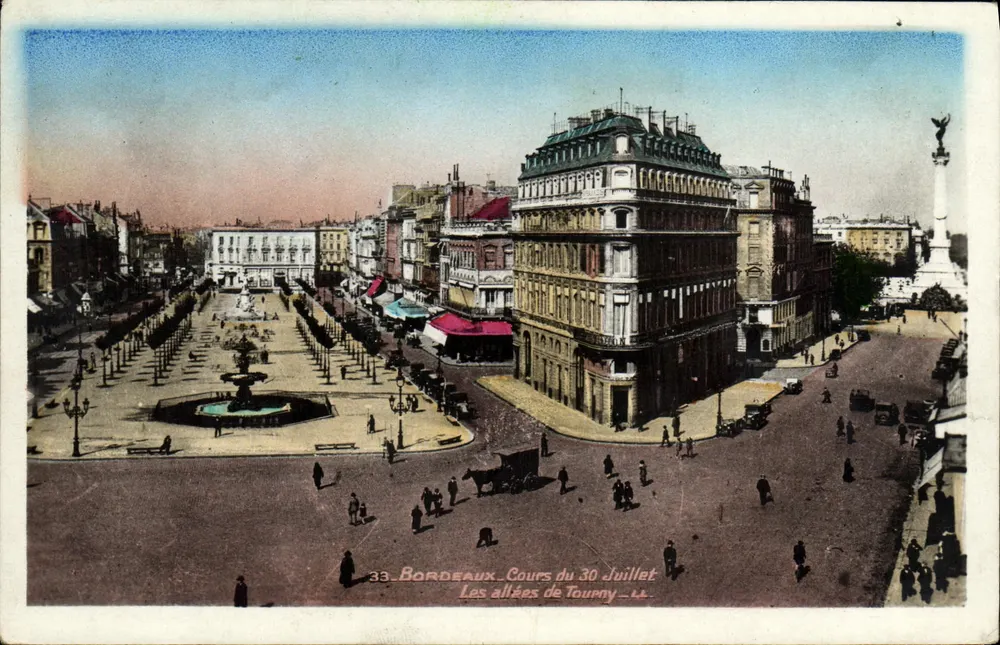Bordeaux - Cours du 30 Juillet - As Avenidas de Tourny — editor L. Juillet, n°33 - Frente