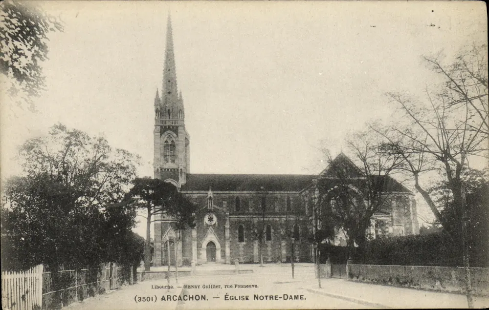 Arcachon — Kirche Notre-Dame — Henry Guiller, rue Fonneure, (3501) - Vorderseite