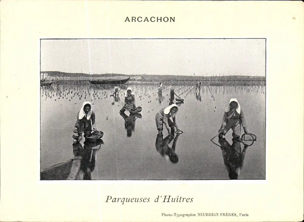 Arcachon — Parqueiras de Ostras — Photo-Typographie Neurdein Frères, Paris - Frente