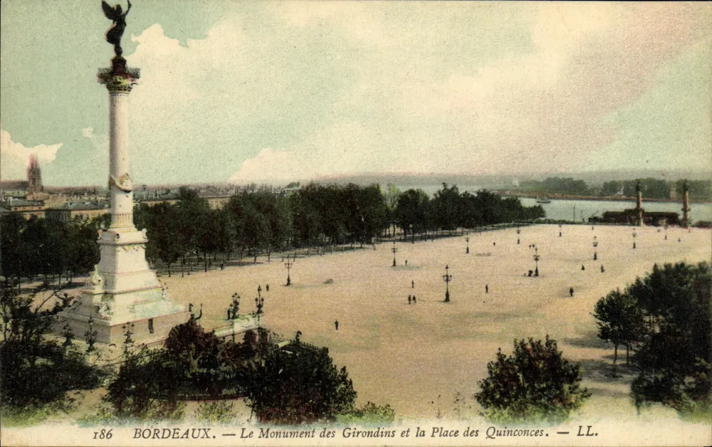 Bordeaux — Den Denkmal der Girondinen und die Place des Quinconces — LL. — 186 - Vorderseite