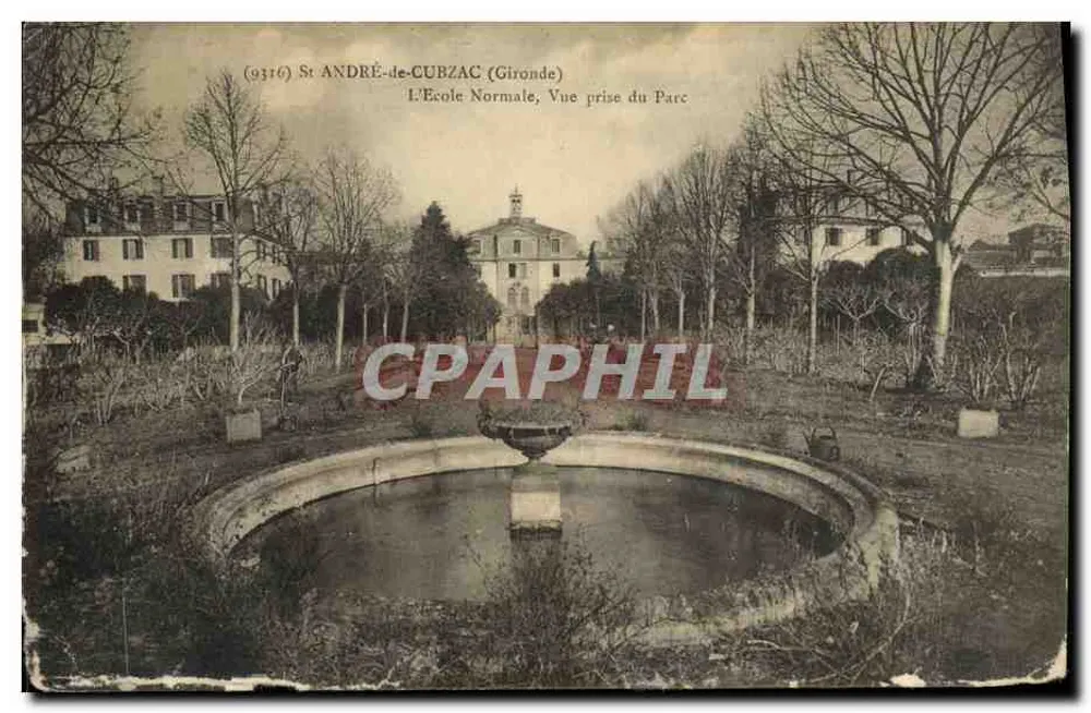 St ANDRÉ-de-CUBZAC (Gironde) — Die Normalschule, Ansicht vom Park — (9316) — unbekannter Verlag - Vorderseite