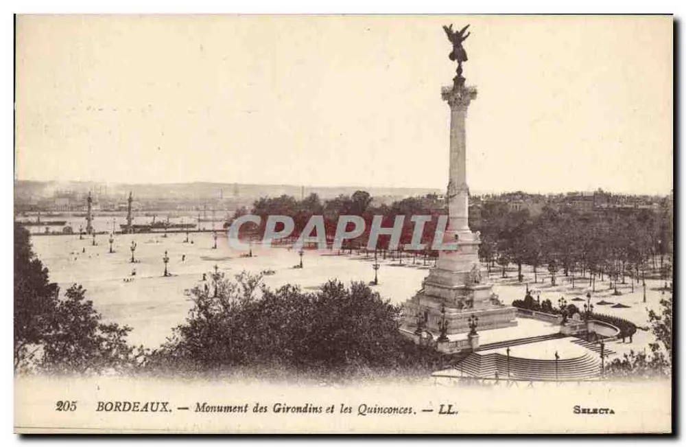Bordeaux — Denkmal der Girondinen und die Quinconces — Selecta - Vorderseite
