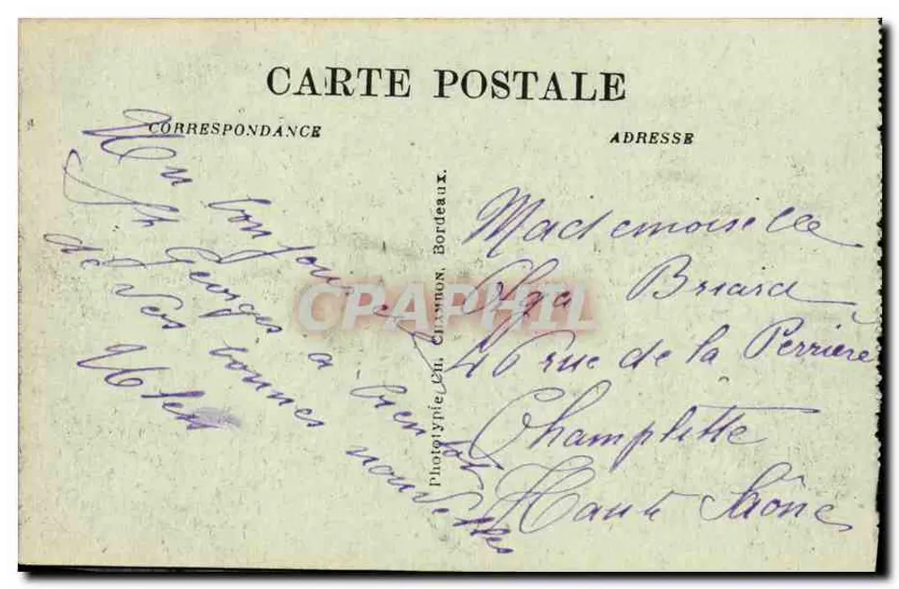 Bordeaux — O Ponte e a Flecha de São Miguel — C.B. - Verso
