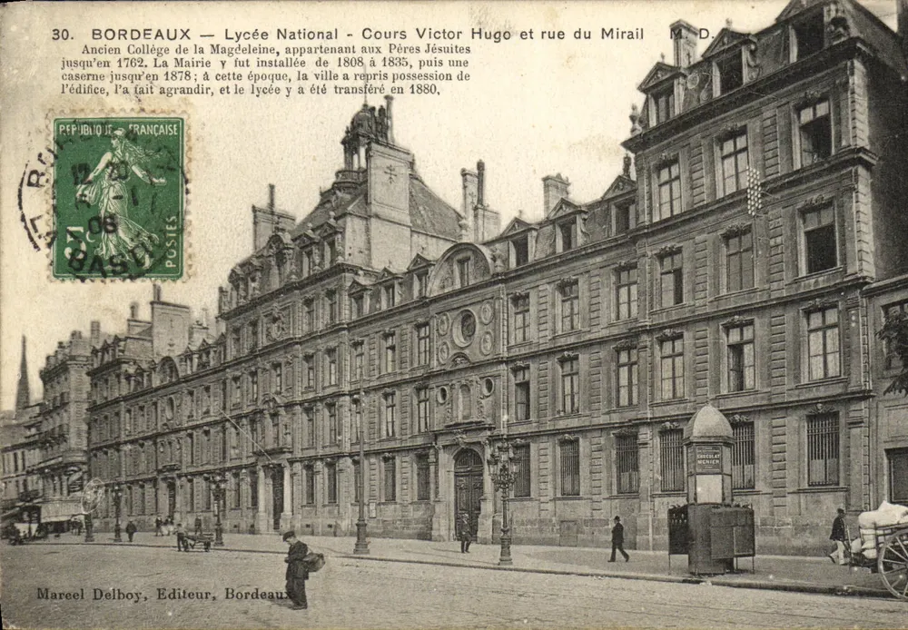 Bordeaux — Nationalgymnasium — Avenue Victor Hugo und Rue du Mirail — Marcel Delboy, Verleger, Bordeaux - Vorderseite