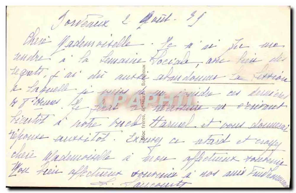 Bordeaux — A Praça Jean Jaurès — editor BR, n° 35 - Verso