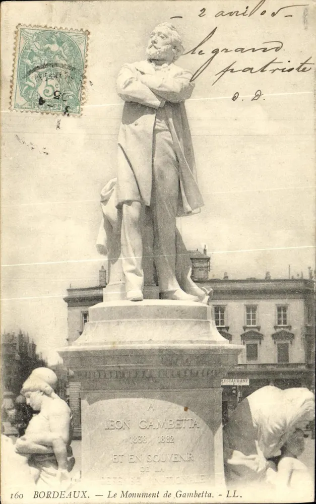 Bordeaux — O Monumento de Gambetta — LL. n°160 - Frente