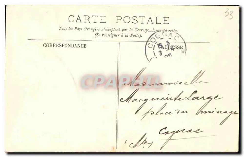 Bordeaux — O Monumento de Gambetta — LL. n°160 - Verso