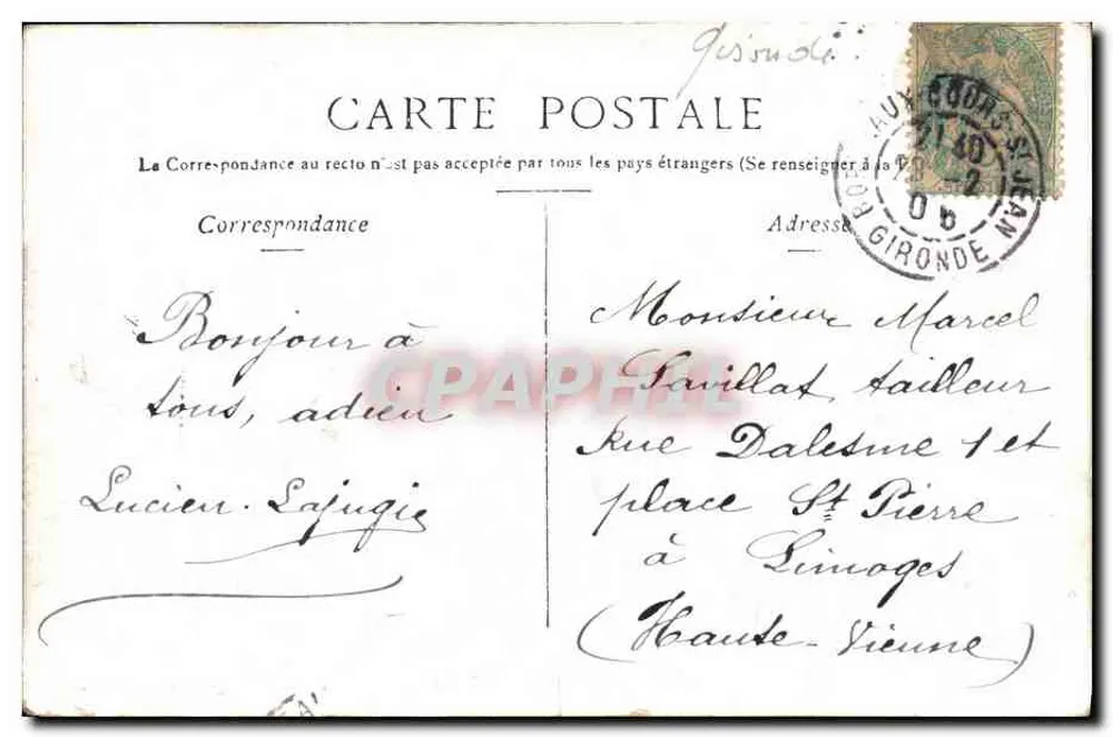 Bordeaux — O Ponte — STNERCK & Cie, Paris - Verso