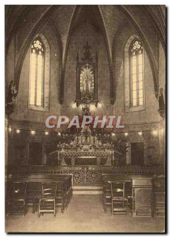 Innenraum einer gotischen Kirche — Blick auf den Altar und die Glasfenster — Edition J. David et E. Vallois, L'Isle-Jourdain (Gers) - Vorderseite