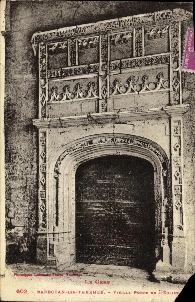 Barbotan-les-Thermes — Alte Kirchentür — Phototypie Labrousse Frères, Toulouse - Vorderseite