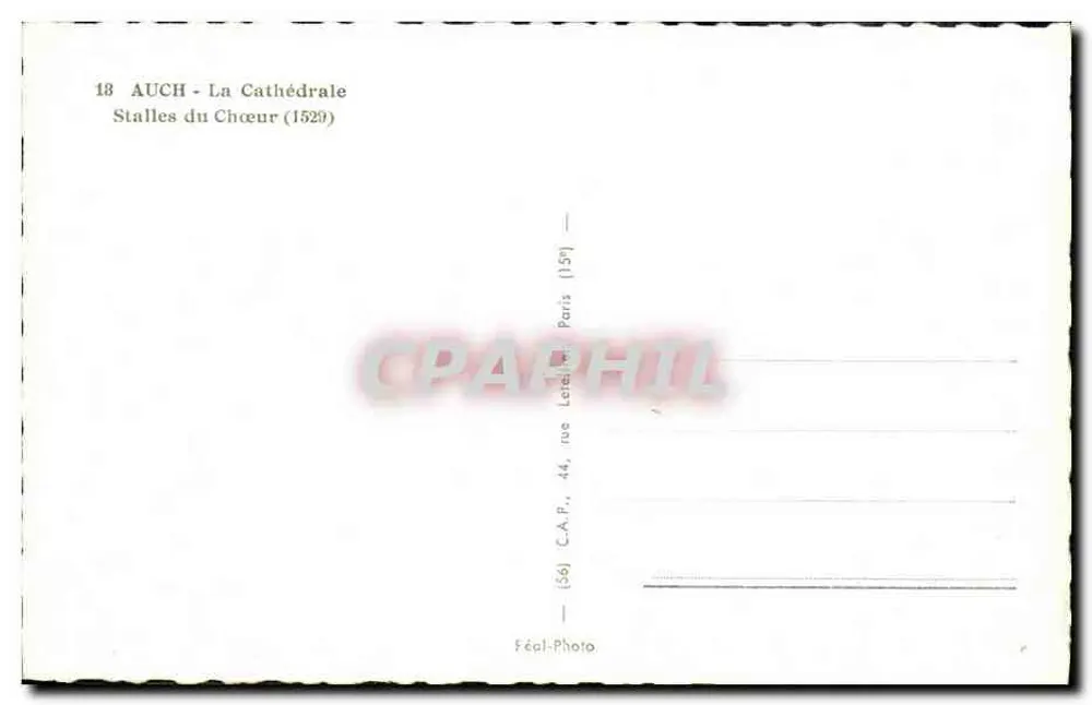 Auch - A Catedral — Stalles do Coro (1529) — Féol-Photo, Paris - Verso