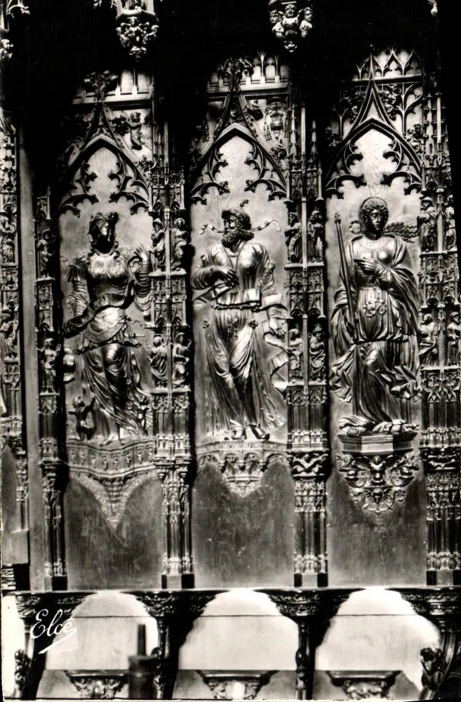 Auch (Gers) - Catedral — Detalhes de bancos — L. Chatagneau 92 - Frente