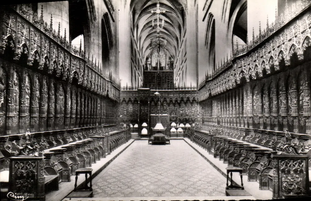 Auch (Gers) — Kathedrale Sainte-Marie, der Chor, 113 Bänke (1520) — Combiér Imprimeur - Vorderseite