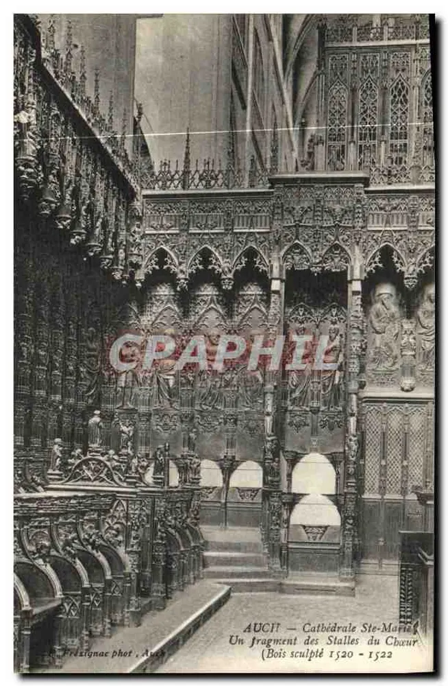 Auch — Kathedrale Sainte-Marie — Ein Fragment der Chorbanken (Geschnitztes Holz 1520-1522) - Vorderseite