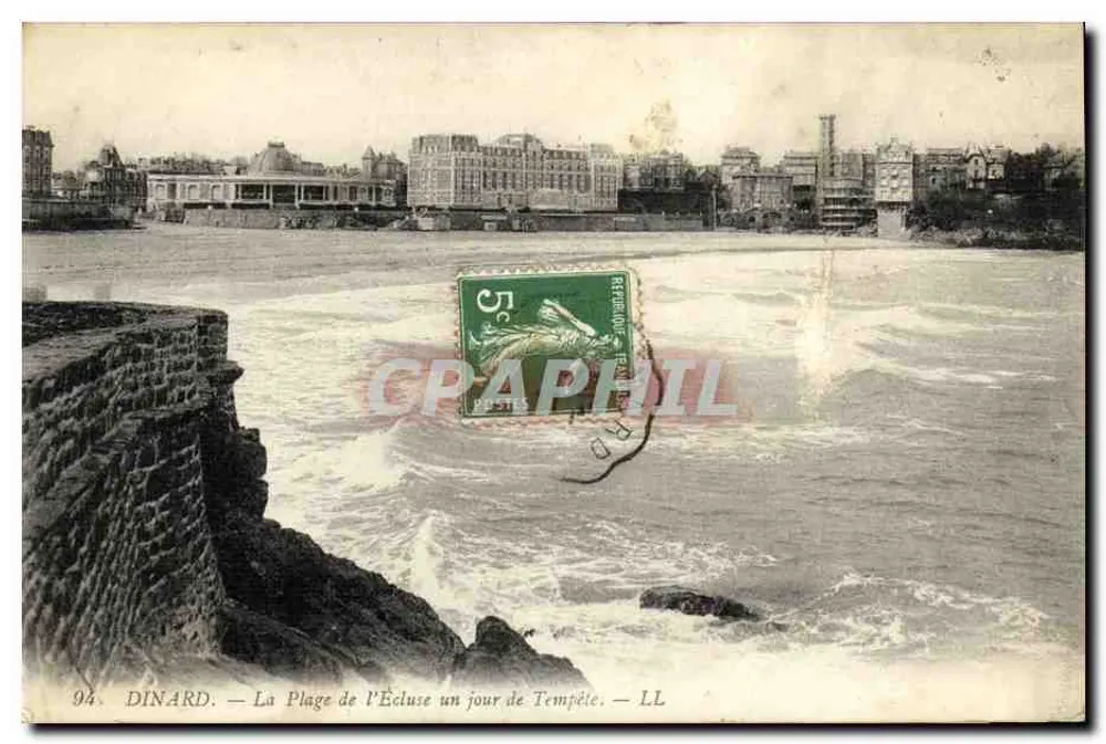 Dinard — A Praia da Écluse em um Dia de Tempestade — LL - Frente