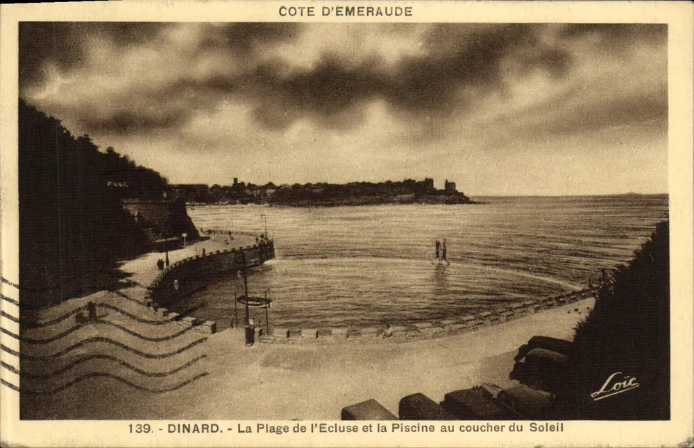 Dinard - Die Strand von l'Ecluse und das Schwimmbad bei Sonnenuntergang — Loïc, n°139 - Vorderseite