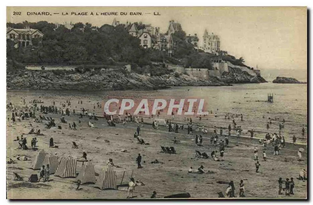 Dinard — A praia na hora do banho — LL, n° 202 - Frente