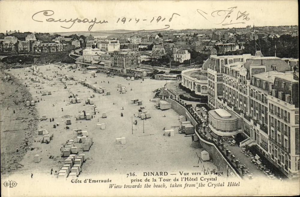 Dinard — Blick auf den Strand vom Turm des Hotels Crystal — Verleger E.D. n°736 - Vorderseite
