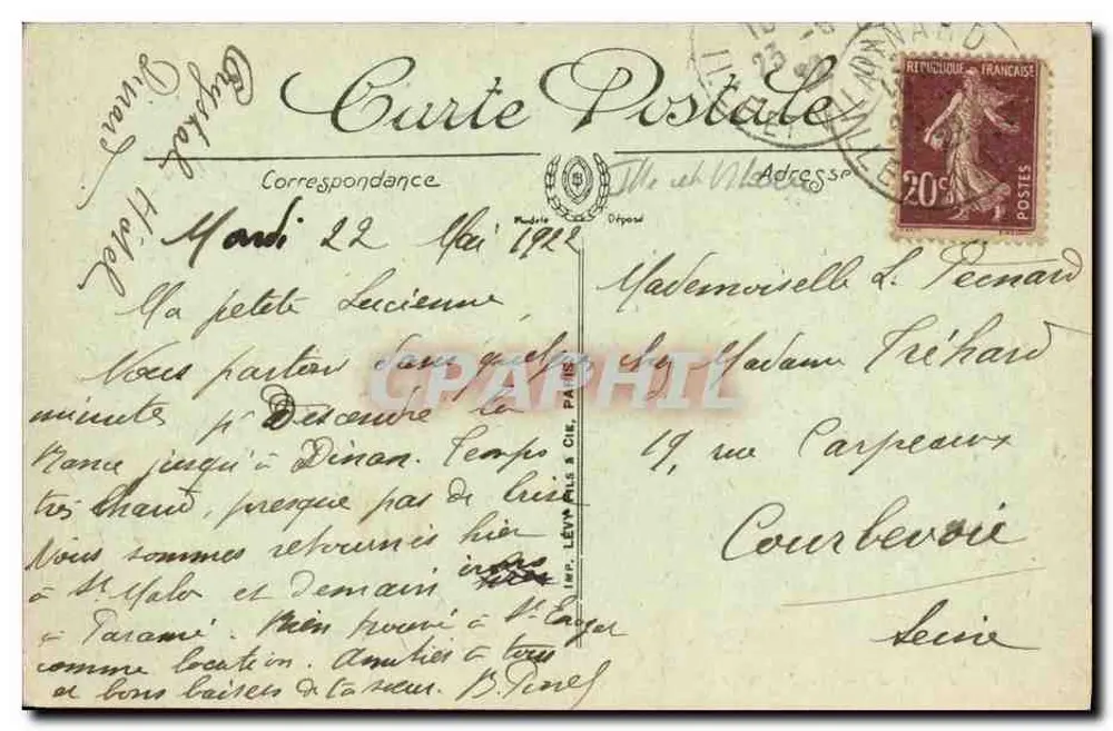 Dinard — La Malouine und die Pointe du Grouin — LL. - Rückseite