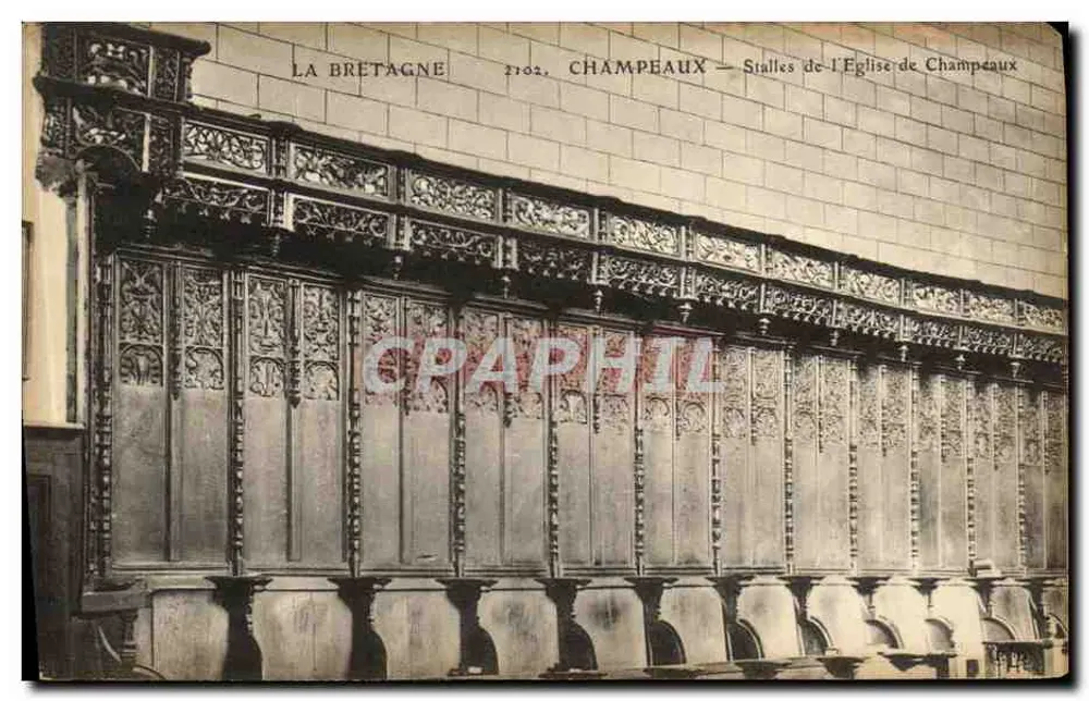 Champeaux — Bänke der Kirche von Champeaux — La Bretagne 2102 - Vorderseite