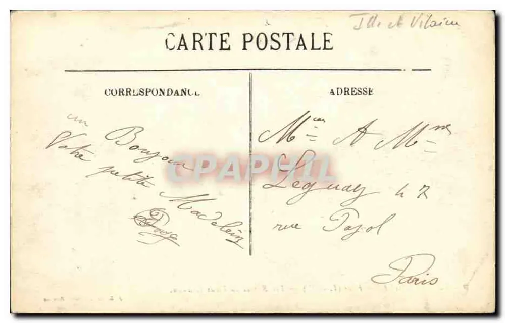 Bretagne — Hédé (I.-et-V.) — Ruinen des alten Schlosses — J. Sorel, Verleger, Rennes - Rückseite