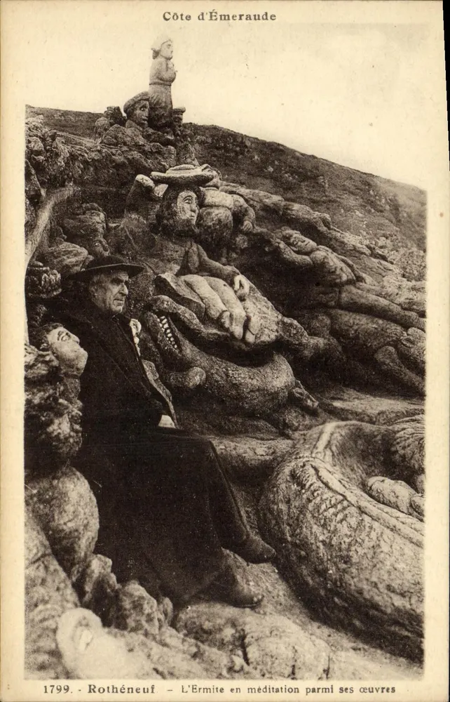 Côte d'Émeraude — Der Einsiedler in Meditation unter seinen Werken — Rothéneuf, Nr. 1799 - Vorderseite