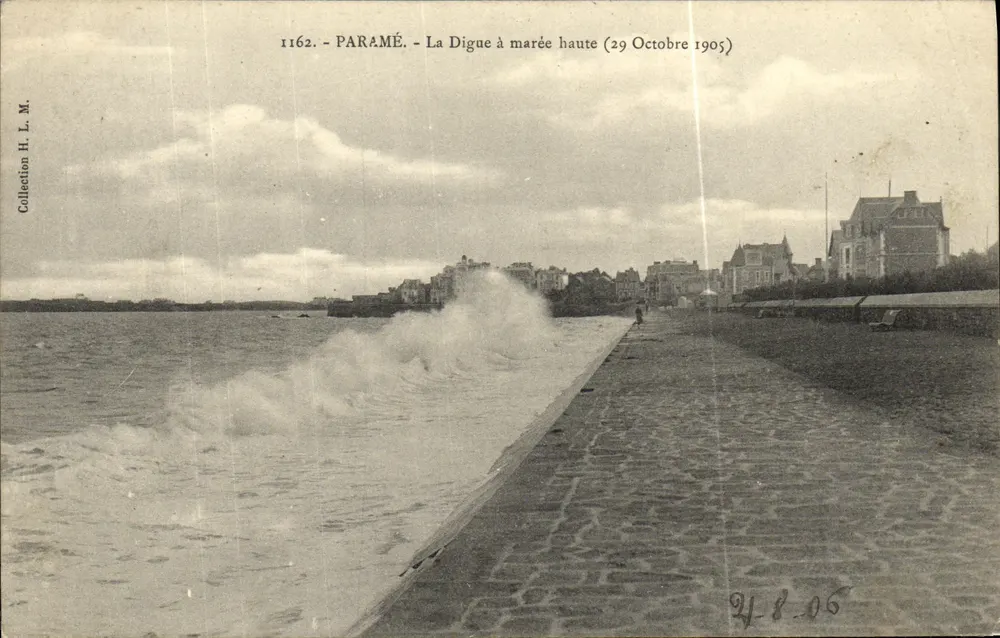 Paramé — A Digue à maré alta — H. L. M., n° 1162 - Frente
