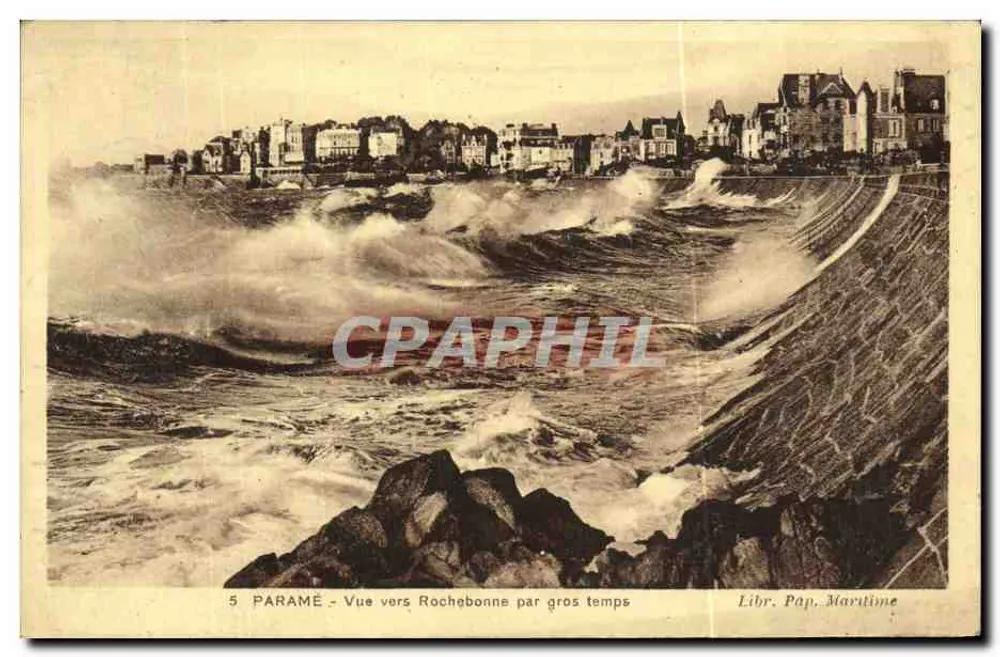 Paramé — Blick Richtung Rochebonne bei schlechtem Wetter — Libr. Pap. Maritime, n°5 - Vorderseite