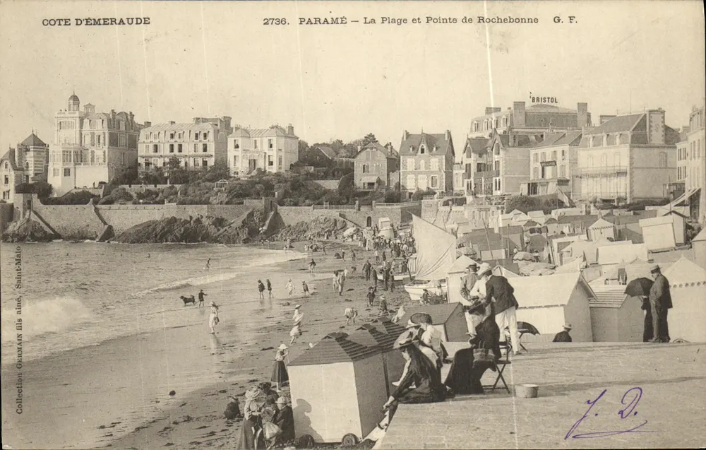 Paramé — A Praia e Ponta de Rochebonne — G. F. (n° 2736) - Frente