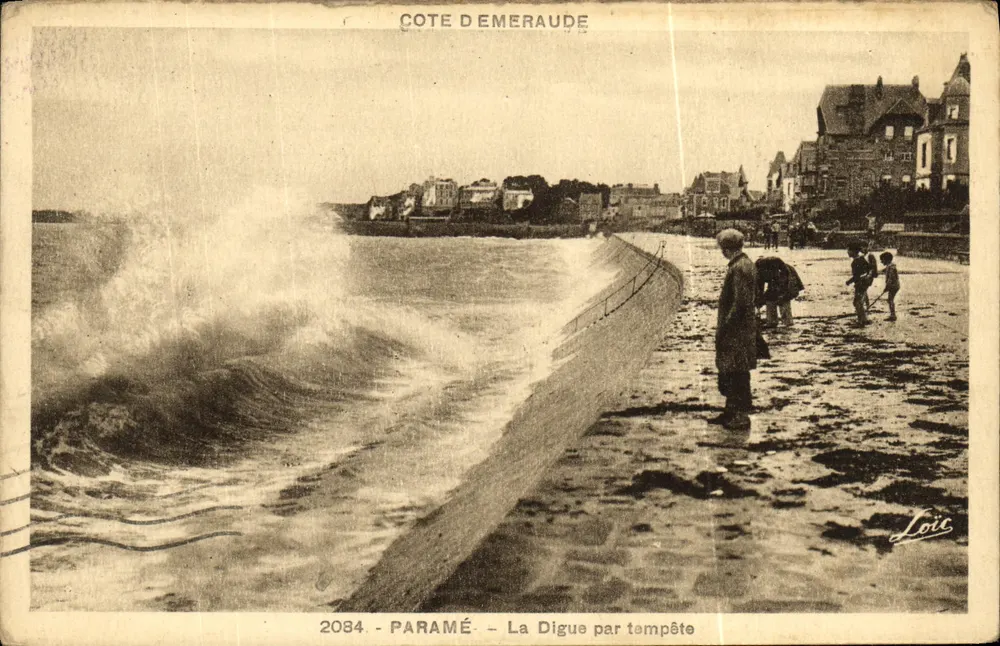 Côte d'Émeraude — A Digue durante uma tempestade — Loïc, n° 2084 - Frente