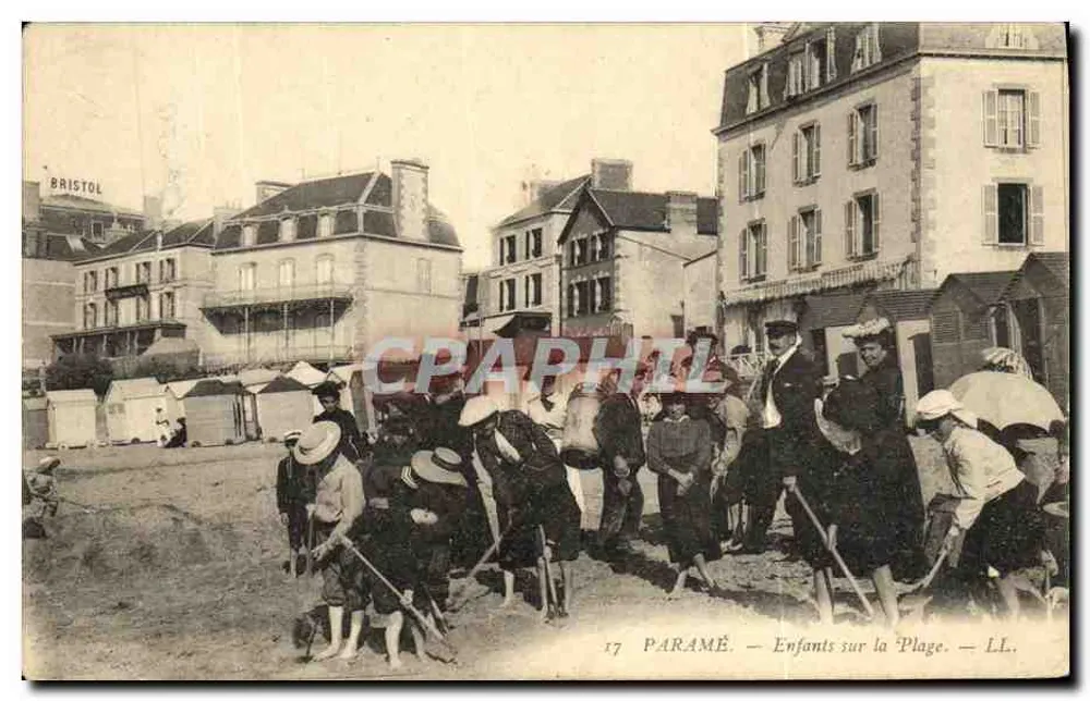 Paramé — Enfants sur la Plage — LL. — Imprimerie Nouvelle Photographique, Paris - Frente