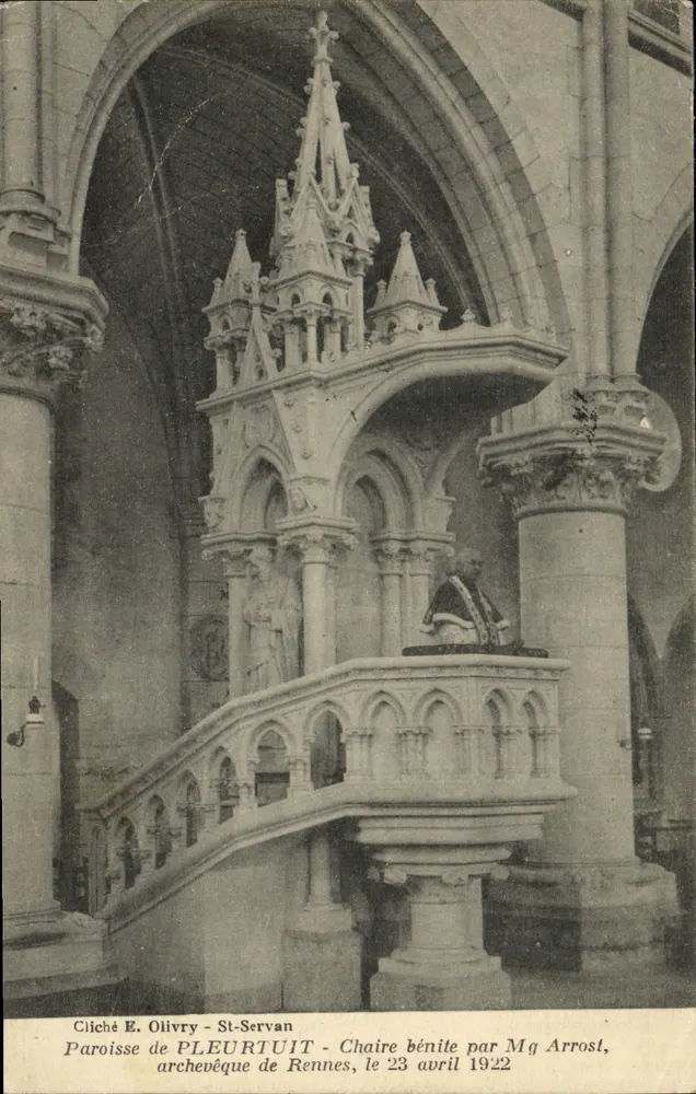 Pulpit der Kirche von Pleurtuit — gesegnet von Mgr Arrost, Erzbischof von Rennes, am 23. April 1922 — Foto von E. Olivry - Vorderseite