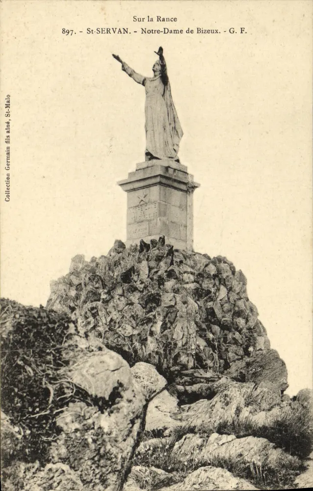 Estátua de Nossa Senhora de Bizeux — St-Servan — G. F. — Coleção Germain filho mais velho, St-Malo - Frente
