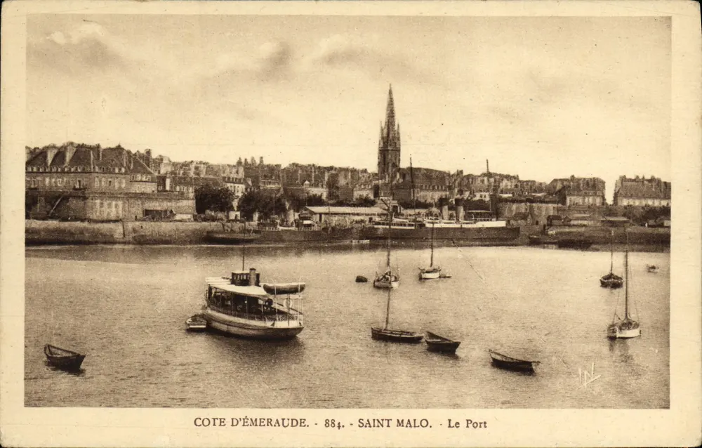 Saint-Malo - Le Port — Cote d'Émeraude, série 884, éditeur Laurent-Sal, Rennes - Frente