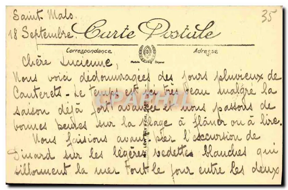 Saint-Malo — Westseite der Mauern — Parocho-Buchhandlung LL - Rückseite